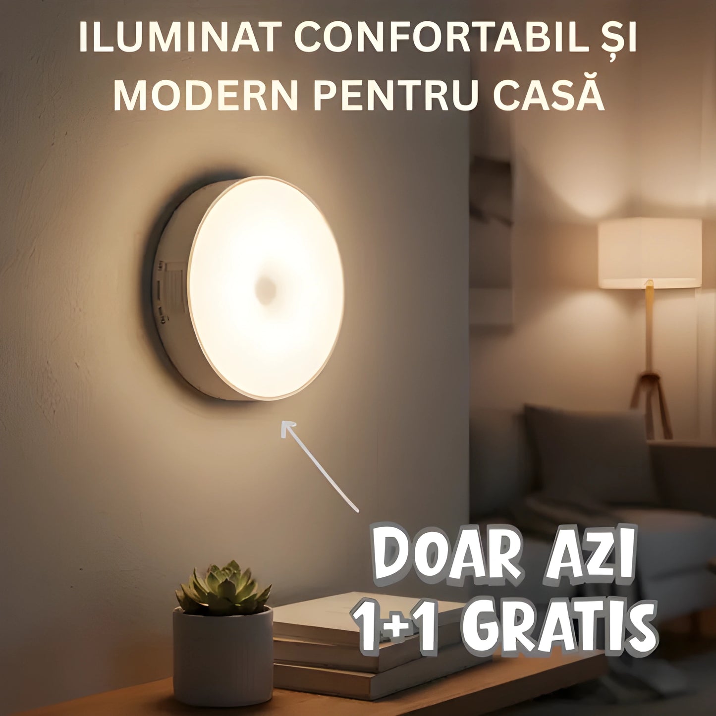 Lampă LED cu senzor de mișcare, suport magnetic