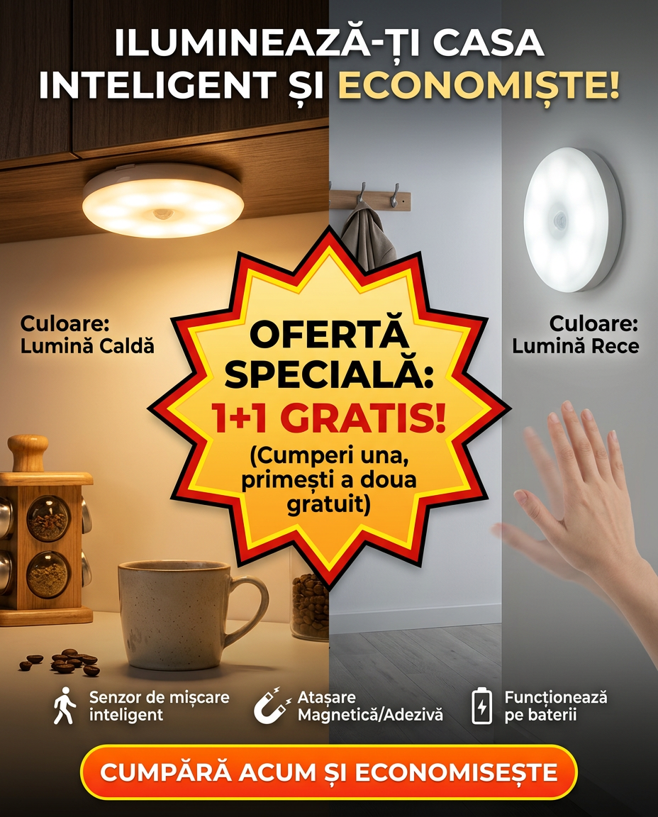 Lampă LED cu senzor de mișcare, suport magnetic
